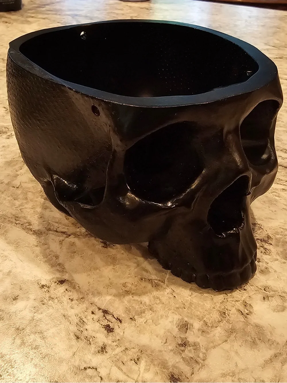 Hand Crafted Black Skull Pot